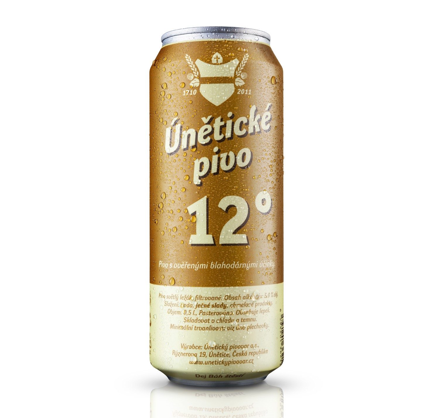 Únětické pivo 12° (filtrované) 0,5l plech 