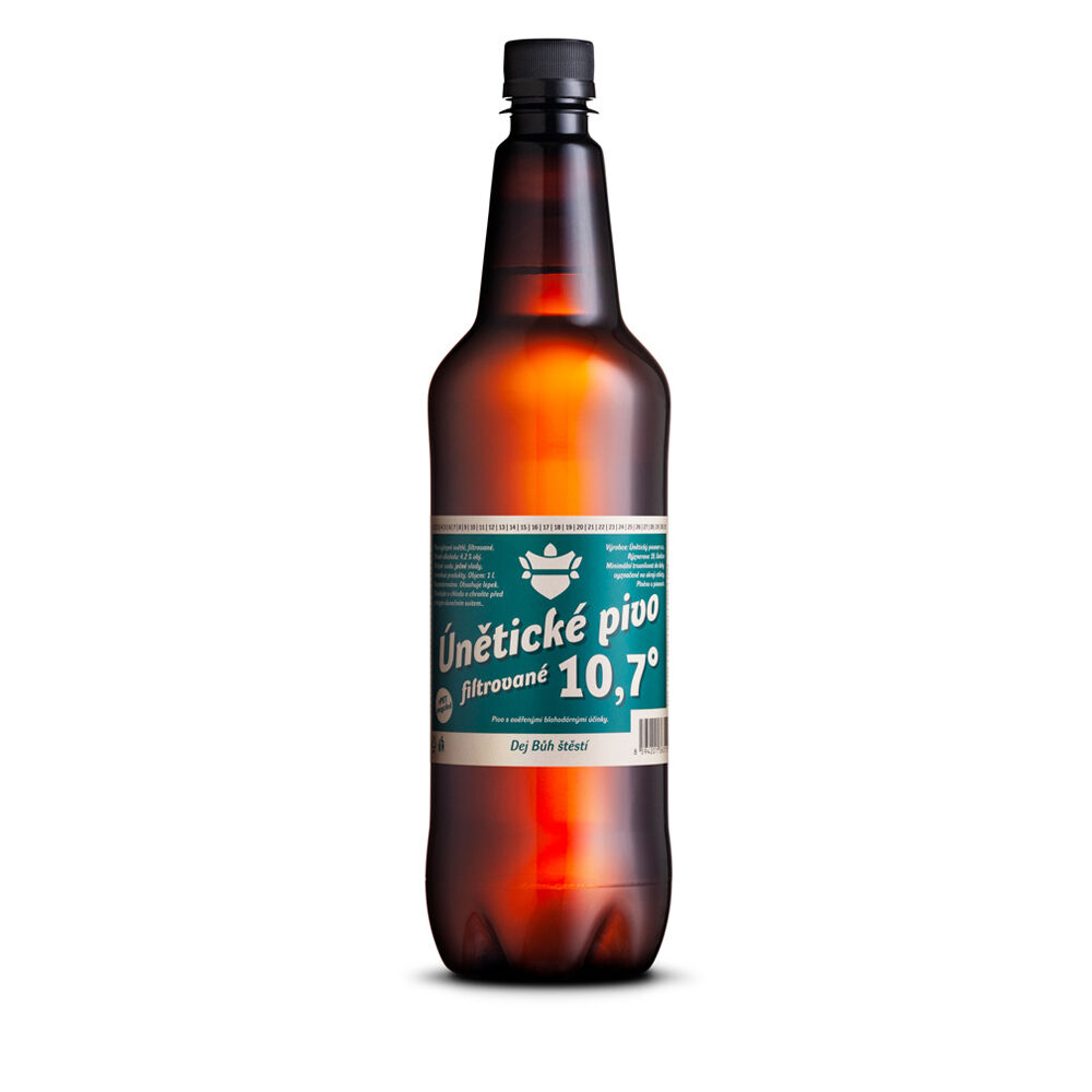 Únětické pivo 10,7° výčepní světlé filtrované 
