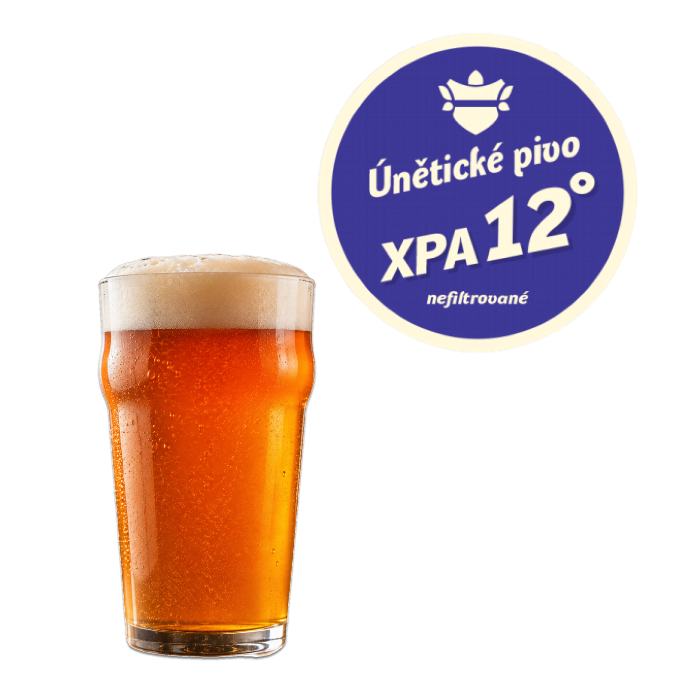 Únětické pivo XPA12° plné pivo nefiltrované